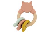 Babyleksaker - Trixie Baby Wooden Silicone Activity Ring - Mrs. Cat - 36-252