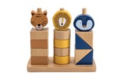 Babyleksaker - Trixie Baby Wooden Stacking Blocks Wild Animals 16pcs. - 36-273