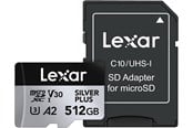 Flashram & USB Flash Drives - Lexar Professional Silver Plus MicroSD/SD - 205MB/s - 512GB - LMSSIPL512G-BNANG