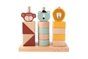 Babyleksaker - Trixie Baby Wooden Animals Stacking Blocks 15 pcs. - 36-175