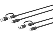 Spel Tillbehör - Speed-Link STREAM Play + Charge USB-C/A to USB-C Cable Set - Black - Wired Charging cable for wireless game controller - Sony PlayStation 4 - SL-460101-BK