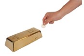 Decoration - Kikkerland Ceramic Gold Bar Coin Bank (PB17) - PB17