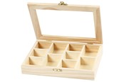 Byggset - Creativ Company Wooden Box with Glass Lid and 10 compartments - 56930