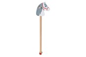Docka, bamse och tillbehör - Goki Wooden Hobby Horse White with Gray Mane - 53807