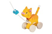 Babyleksaker - Goki Wooden Pull Animal Kitten - 54896