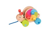 Babyleksaker - Goki Wooden Pull Animal Snail - 54900