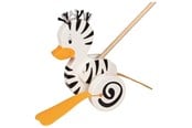Babyleksaker - Goki Wooden Push Figure Zebra Duck - 54959