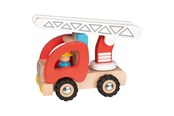 Babyleksaker - Goki Wooden Fire Department Ladder Truck - 55789