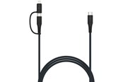 USB-kabel - FIXED 2in1 Combo 60W - USB-C <-> USB-C / Lightning - 3m - Svart - FIXDB-CCL3-GR