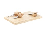 Bordsdukning - Kikkerland - Cheese Board And 3 Mouse Knives (CHS07) - CHS07