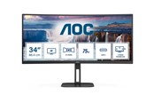 Skärm - 34" AOC CU34V5C - 3440x1440 (UWQHD) - 100Hz - VA - 65W USB-C - CU34V5C/BK/23