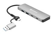 USB Hub - Sandberg 4-Port USB Hub USB Hub - USB 3.0 - 4 porte - Silver - 136-64