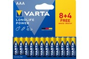 Battery - VARTA Longlife Power AAA - 12-Pack (8+4) - 4903121772