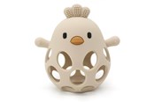 Babyleksaker - Magni Teether ball with duckling in LFGB silicone - Beige - 5630