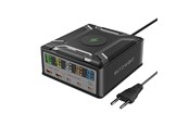 Mobile - Adapters & Chargers - BlitzWolf BW-S28 260W 2xUSB-A 3xUSB-C 15W wireless charger (black) - BW-S28