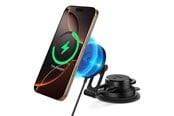 Mobile - Adapters & Chargers - Spigen OneTap Pro 4 MagSafe Car Mount Charger - black - Wireless / Dashboard / Windshield - ACP08544