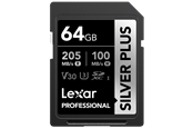 Flashram & USB Flash Drives - Lexar Professional SILVER PLUS SDXC - 205MB/s - 64GB - LSDSIPL064G-BNNNG