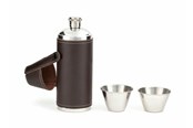 Camping & Outdoor - Kikkerland Camping Leather Flask Set - BA58