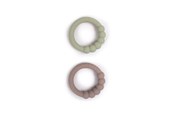 Babyvård - Filibabba Silicone teether ring 2-pack - Warm Grey + Oil Gre - FI-02754