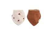 Babyvård - Filibabba Bandana bib 2 pack GOTS - Lucky + Amber Brown - FI-03364