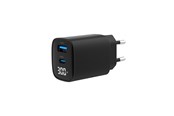 Mobile - Adapters & Chargers - Gembird Universal GaN USB charger with LCD QC 3.0 & POD 30W 2-port - Black - TA-UC-PDQC30LCD-BK-01