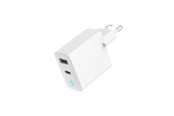 Mobile - Adapters & Chargers - Gembird Universal GaN USB charger with LED QC 3.0 & PD 30W 2-port - White - TA-UC-PDQC30L-W-01