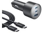 Mobile - Adapters & Chargers - Anker Bil­laddare (167,5 W, 3 portar) med kabelpaket – Grå - B2737HA1