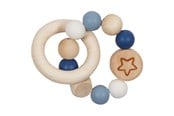 Babyleksaker - Goki Wooden Gripping Ring Star Blue - 65245