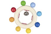 Babyleksaker - Goki Wooden Grab Ring with Rainbow Beads - 65321