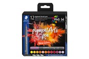 Skriv- och ritverktyg - Staedtler pigment brush pen Warm Col 12pcs - 371C12-5