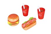 Träleksaker - Small Wood Lunch for Two - Hamburger and Hot Dog - L40152