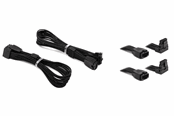 Strömkabel (intern) - DUTZO Sleeved PCI-E 12V-2x6 förlängningskabel tvåpack - Lock pin up & down - Svart - DSC-PCEP30TPBLK
