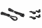 Strömkabel (intern) - DUTZO Sleeved PCI-E 12V-2x6 förlängningskabel tvåpack - Lock pin up & down - Svart / Grå - DSC-PCEP30TPBG