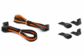 Strömkabel (intern) - DUTZO Sleeved PCI-E 12V-2x6 förlängningskabel tvåpack - Lock pin up & down - Svart / Orange - DSC-PCEP30TPBO