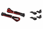 Strömkabel (intern) - DUTZO Sleeved PCI-E 12V-2x6 förlängningskabel tvåpack - Lock pin up & down - Svart / Röd - DSC-PCEP30TPBR