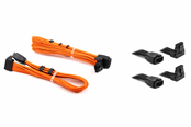 Strömkabel (intern) - DUTZO Sleeved PCI-E 12V-2x6 förlängningskabel tvåpack - Lock pin up & down - Orange - DSC-PCEP30TPORN