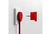 Switch-enheter - NORM F Platt Stickpropp, Matt Röd (Schuko-standard) - 43026