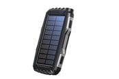 PowerBank - DENVER PSO-20010 MK2 – Solar Powerbank with 20.000mAh Battery and Triple USB Output PowerBank - Svart - 20000 Ah - PSO-20010