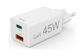Mobile - Adapters & Chargers - Hama Charger 1x USB-C 1x USB-A GaN 45W White - 00201993