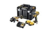 Verktyg - Dewalt DCK2020P2T-QW 18V XR Carbonless Combi set with drill angle grinder 2x5Ah batteries charger and TSTAK - DCK2020P2T-QW