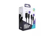 Spel Tillbehör - STEALTH SP-C50V Superfast Twin Charge Silicon Cable 2m - Black - Wired Charging cable for wireless game controller - 5055269715962