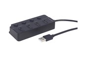 USB Hub - Gembird UHB-U2P4P-01 - hub - with switches - 4 ports USB Hub - 4 porte - Svart - UHB-U2P4P-01