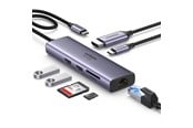 USB Hub - UGREEN Usb-C Multifunction Adapter With Ethernet Interface USB Hub - 7 porte - Silver - 60515-UG