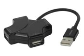 USB Hub - Deltaco USB Hub - 4x USB-A USB Hub - 4 porte - Svart - UH-737