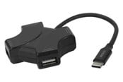 USB Hub - Deltaco USB Hub - 4x USB-A USB Hub - 4 porte - Svart - USBC-HUB205