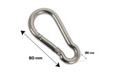 Fästen & gångjärn  - Home>it fireman's carabiner Ø8 x 80 mm stainless steel 2 pcs. - 20467