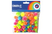 Konst- och hantverksmaterial - Haza Witbaard - Glitter Pompoms Neon 75pcs. - 192343