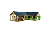 Träleksaker - Kids Globe - Horse Corner Stable with 3 Boxes and Storage 1:24 - 610211
