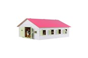 Träleksaker - Kids Globe - Horse Stable Pink with 7 Boxes 1:24 - 610189