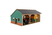 Träleksaker - Kids Globe - Agricultural Shed Wood for 3 Tractors 1:16 - 610340